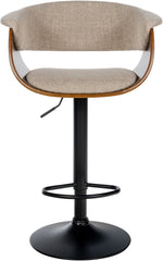 2er Set Barhocker Vestal Stoff - walnuss/creme