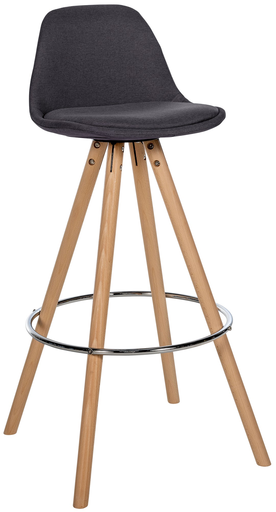 Barhocker Corbin Stoff Rund natura - dunkelgrau