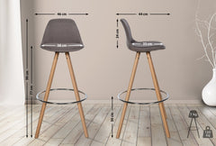 Barhocker Corbin Stoff Rund natura - taupe