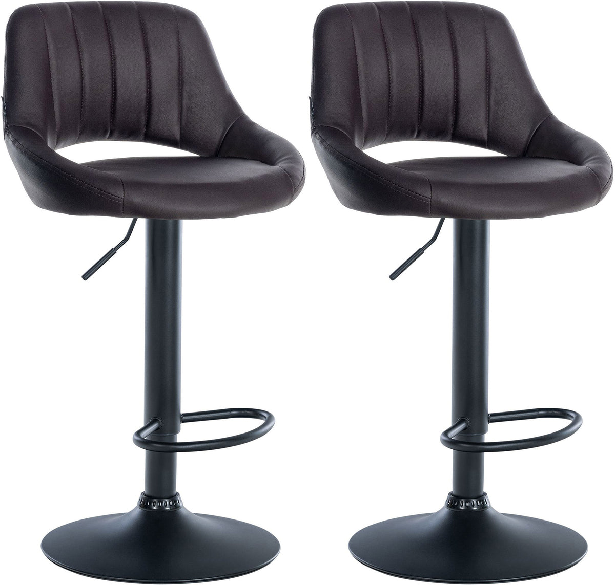 2er Set Barhocker Milet Kunstleder B - braun