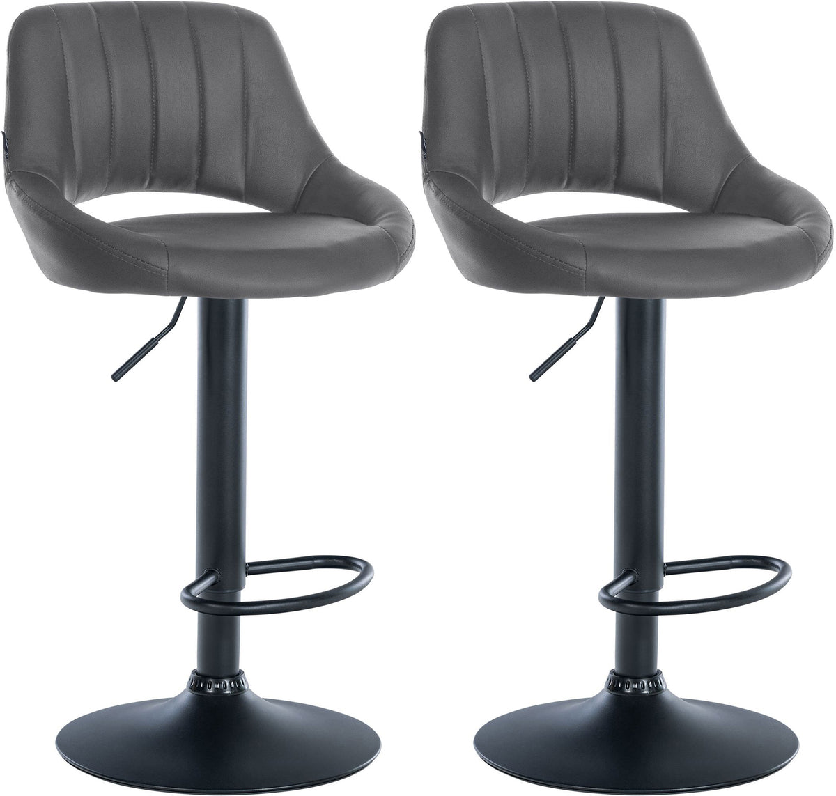 2er Set Barhocker Milet Kunstleder B - grau