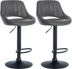 2er Set Barhocker Milet Kunstleder B - grau