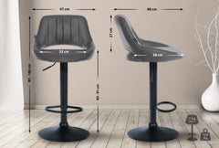 2er Set Barhocker Milet Kunstleder B - grau