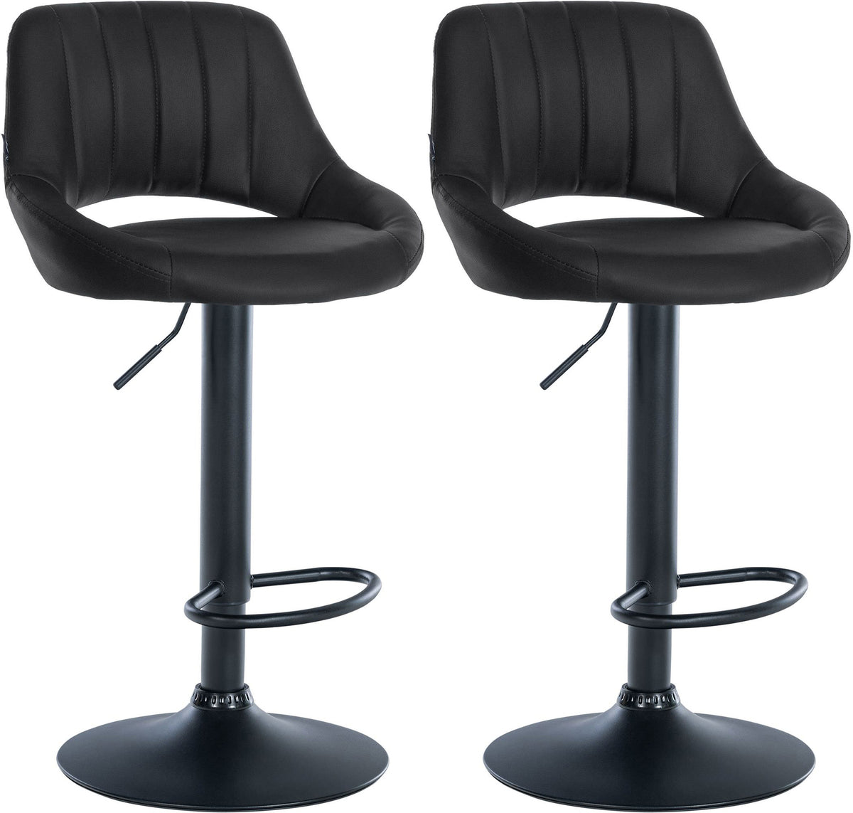 2er Set Barhocker Milet Kunstleder B - schwarz