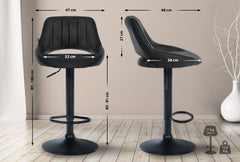 2er Set Barhocker Milet Kunstleder B - schwarz