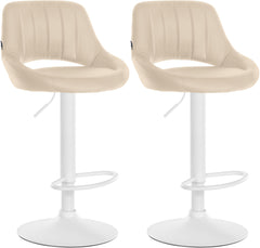 2er Set Barhocker Milet Kunstleder W - creme