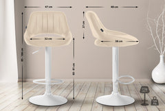 2er Set Barhocker Milet Kunstleder W - creme