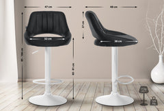 2er Set Barhocker Milet Kunstleder W - schwarz