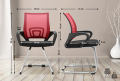 Besucherstuhl Eureka - rot - InfinityMarket