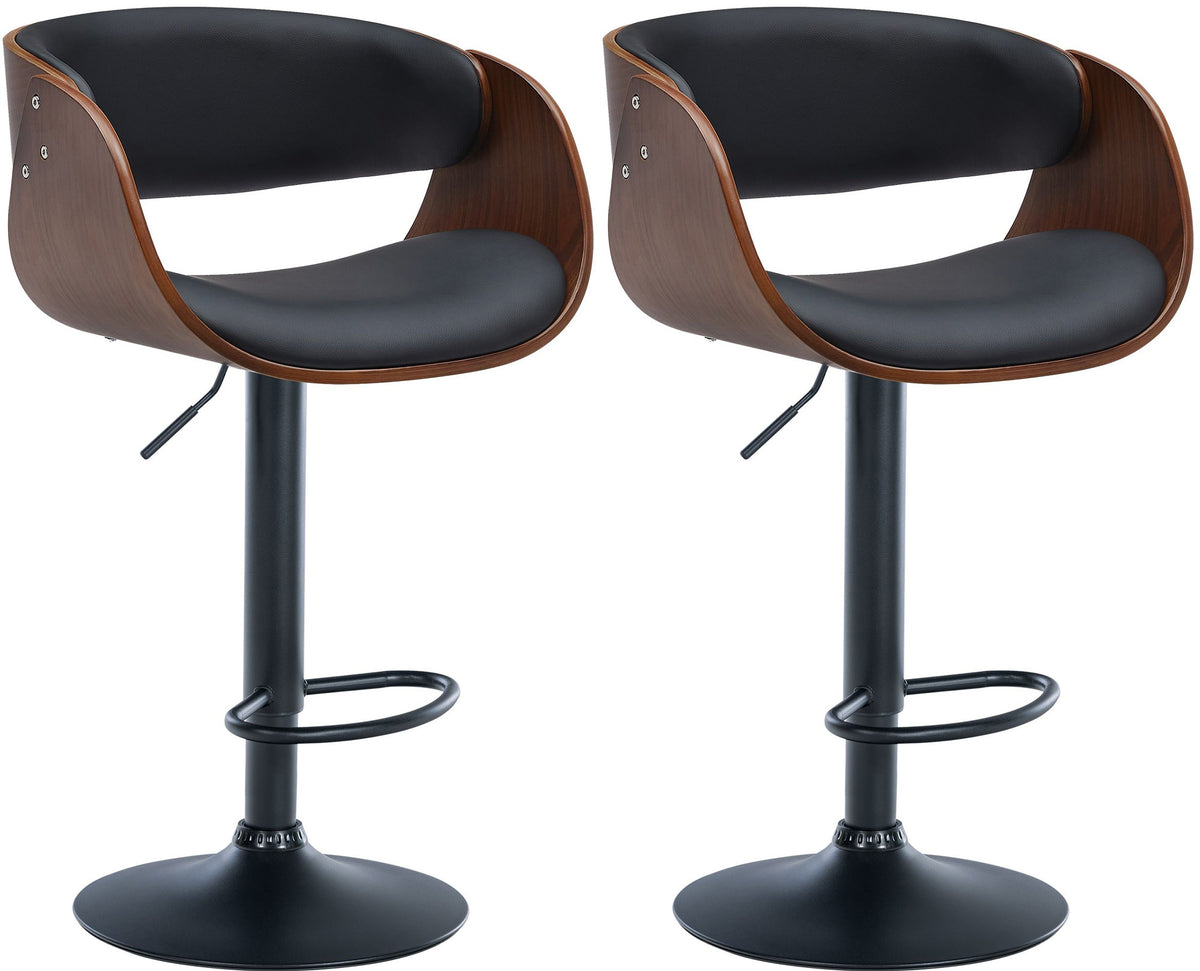 2er Set Barhocker Portmore Kunstleder B - walnuss/schwarz