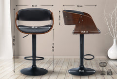 2er Set Barhocker Portmore Kunstleder B - walnuss/schwarz