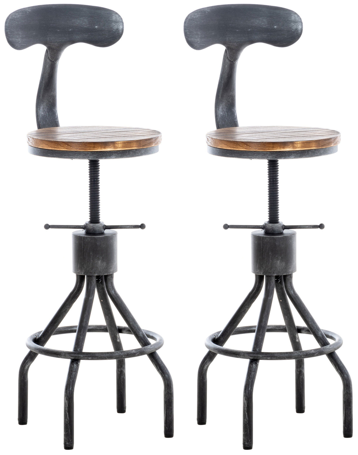 2er Set Barhocker Hanam - antik silber