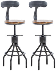 2er Set Barhocker Hanam - antik silber