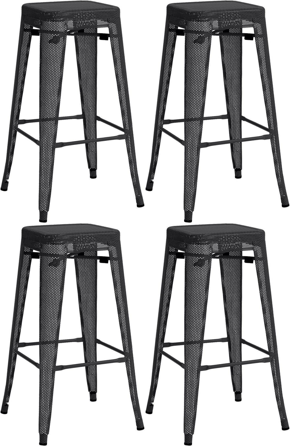 4er Set Barhocker Fletcher - schwarz
