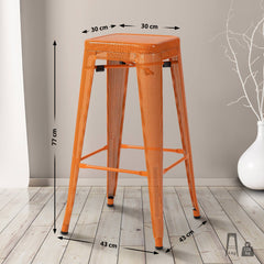 4er Set Barhocker Fletcher - orange