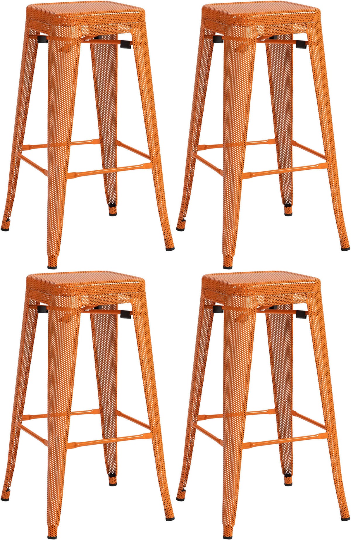 4er Set Barhocker Fletcher - orange