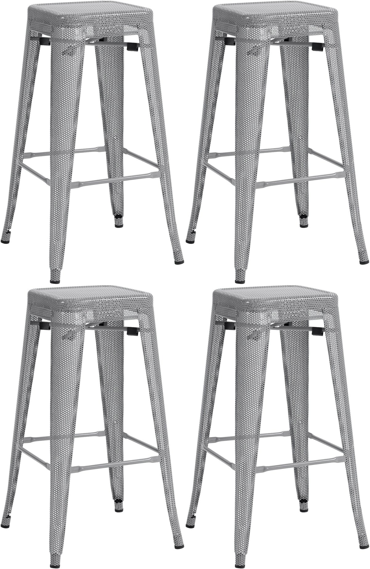 4er Set Barhocker Fletcher - silber