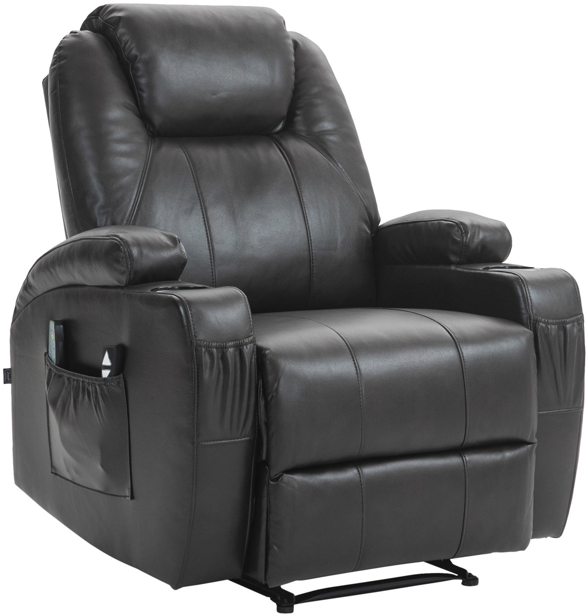 Sessel Hepler mit Massagefunktion Kunstleder - braun