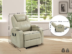 Sessel Hepler mit Massagefunktion Kunstleder - creme