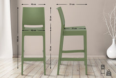 2er Set Barhocker Maya - oliv