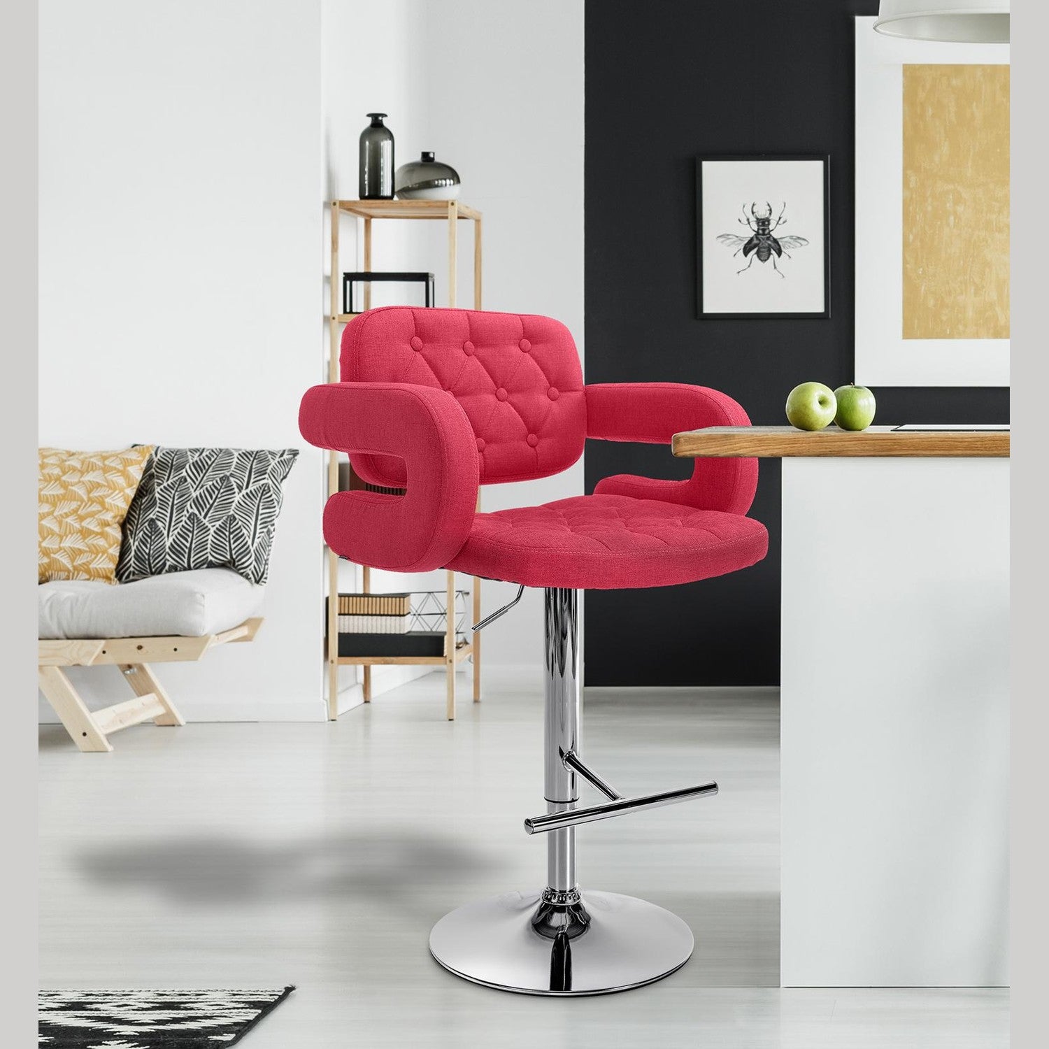 Barhocker Dublin STOFF C - rot - InfinityMarket