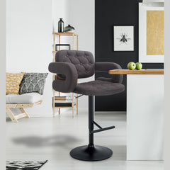 Barhocker Dublin STOFF schwarz - dunkelgrau
