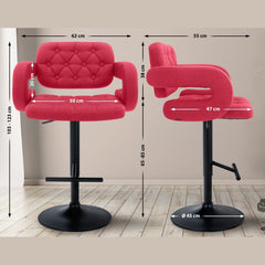 Barhocker Dublin STOFF schwarz - rot