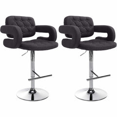 2er Set Barhocker Dublin Stoff C - schwarz