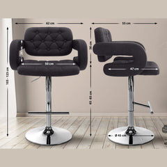 2er Set Barhocker Dublin Stoff C - schwarz