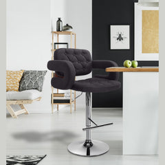 2er Set Barhocker Dublin Stoff C - schwarz
