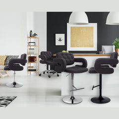 2er Set Barhocker Dublin Stoff C - schwarz