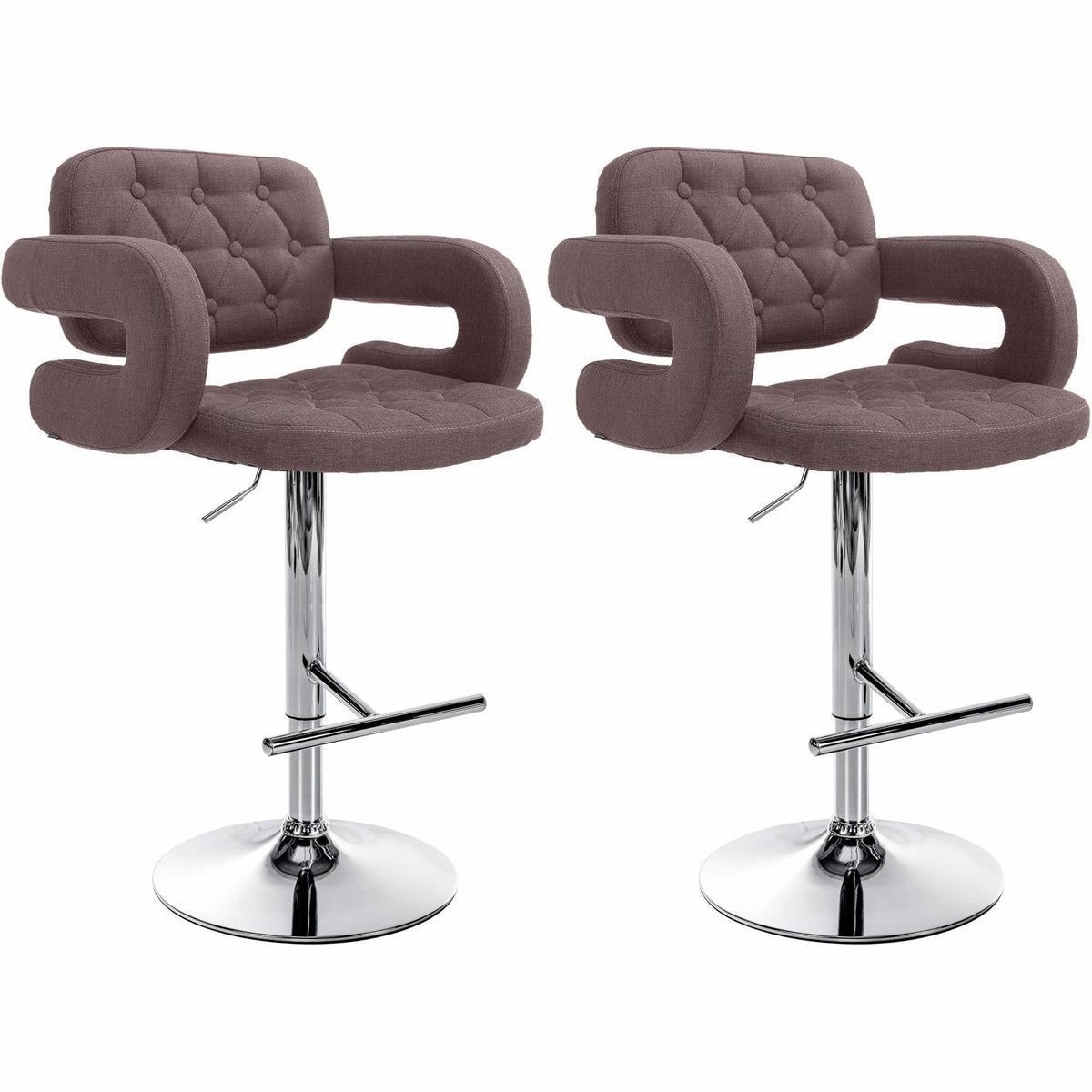 2er Set Barhocker Dublin Stoff C - braun