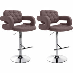 2er Set Barhocker Dublin Stoff C - braun