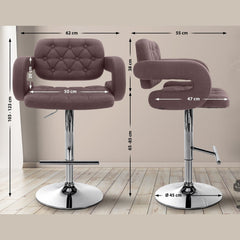 2er Set Barhocker Dublin Stoff C - braun