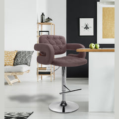 2er Set Barhocker Dublin Stoff C - braun