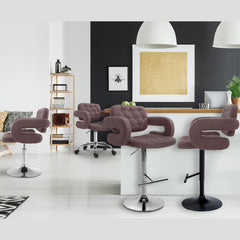 2er Set Barhocker Dublin Stoff C - braun