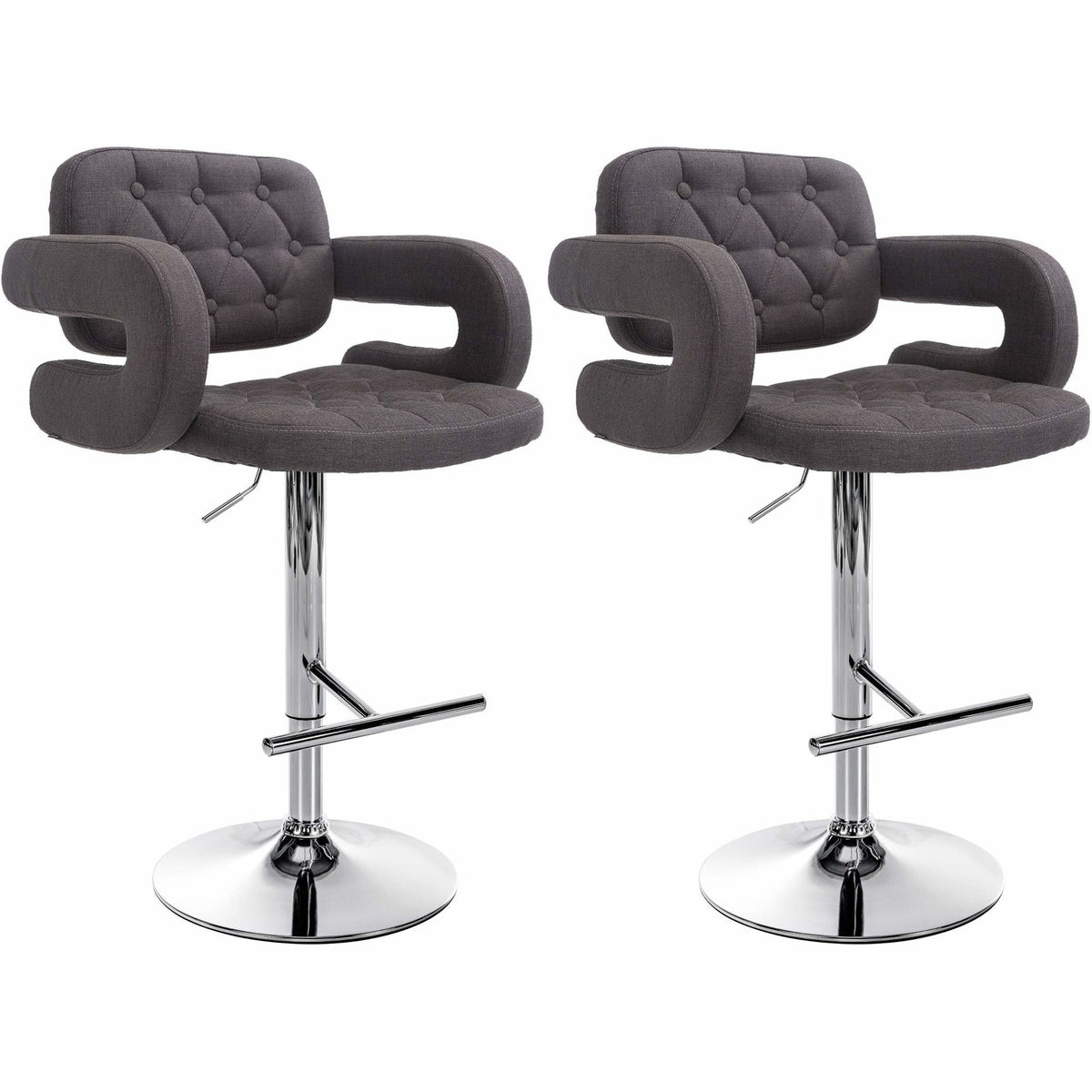 2er Set Barhocker Dublin Stoff C - dunkelgrau