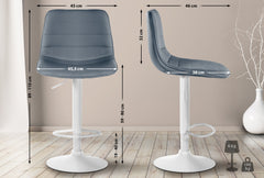 2er Set Barhocker Lex Kunstleder W - grau