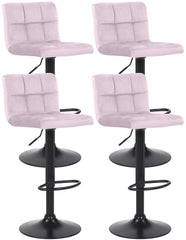 4er Set Barhocker Feni Samt - rosa