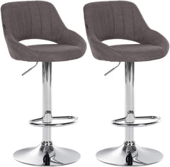 2er Set Barhocker Milet Stoff C - dunkelgrau