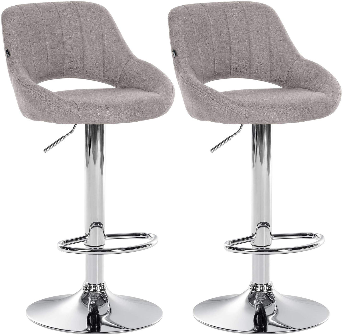 2er Set Barhocker Milet Stoff C - grau