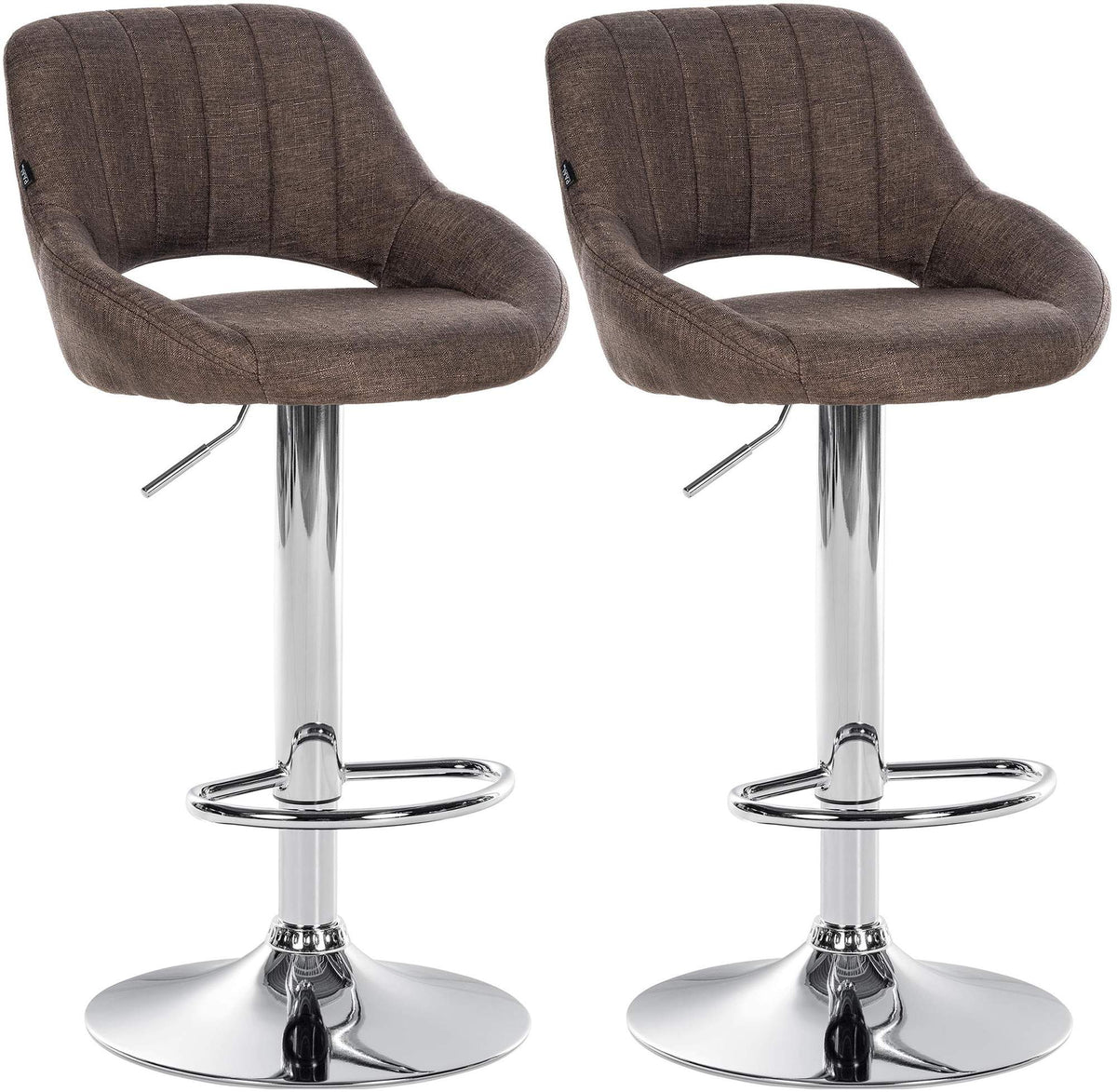 2er Set Barhocker Milet Stoff C - braun