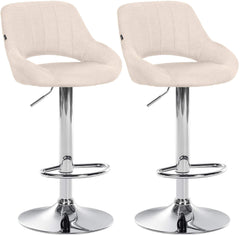 2er Set Barhocker Milet Stoff C - creme