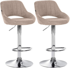 2er Set Barhocker Milet Stoff C - taupe