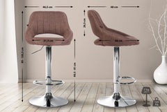 2er Set Barhocker Milet Stoff C - braun