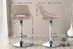 2er Set Barhocker Milet Stoff C - taupe