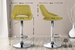 2er Set Barhocker Milet Stoff C - gr�n