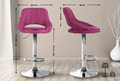 2er Set Barhocker Milet Stoff C - lila