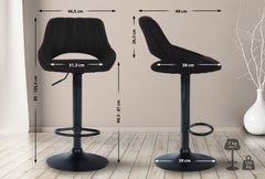 2er Set Barhocker Milet Stoff B - schwarz
