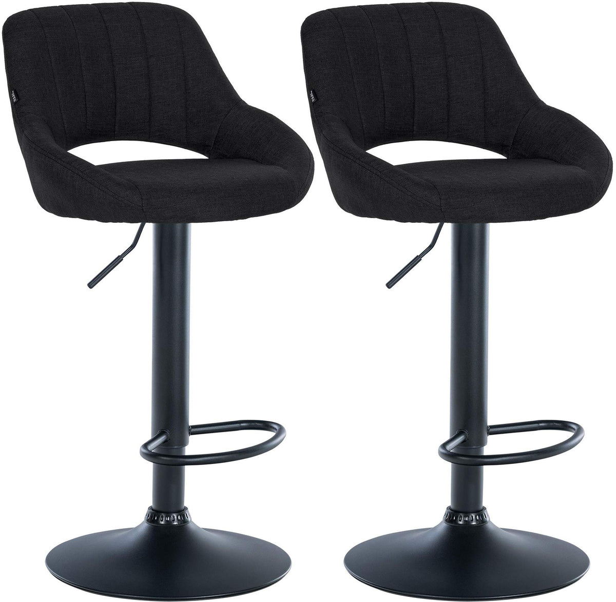 2er Set Barhocker Milet Stoff B - schwarz